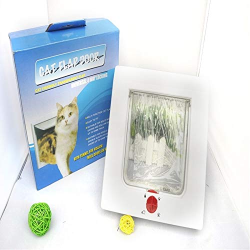 WHZ Cat/Small-Scale Dog Friendly Transparent Flap, Universal 4 Wa...