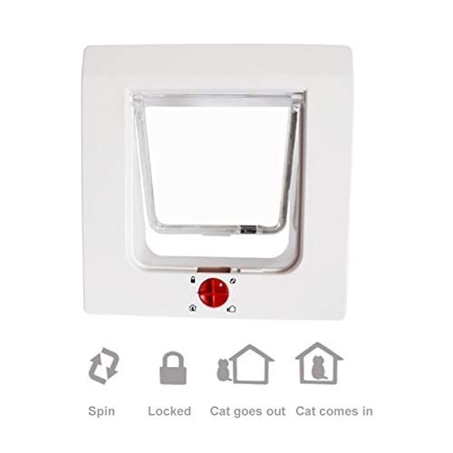 WHZ Cat/Small-Scale Dog Friendly Transparent Flap, Universal 4 Wa...
