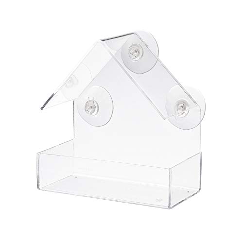 WHZ Creative Plastic Transparent Adsorption House Type Bird Feeder