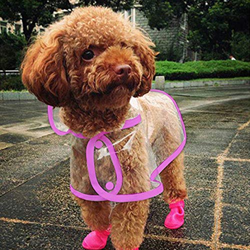 WHZ Waterproof Transparent Pet Raincoat Rain Wear Poncho Cloth, L...