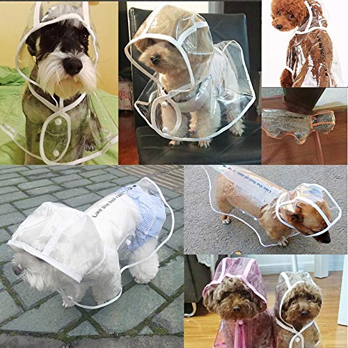 WHZ Waterproof Transparent Pet Raincoat Rain Wear Poncho Cloth, L...