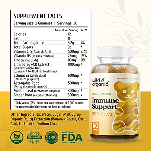 Wild & Organic Immune Support Gummies - Immune Support Supplement...