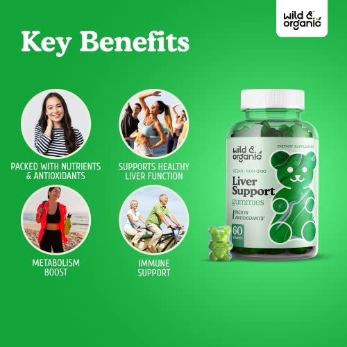 Wild & Organic Liver Support Gummies - Liver Cleanse Detox & Repa...