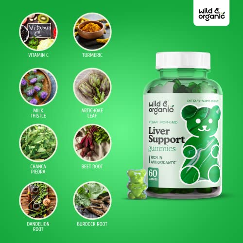 Wild & Organic Liver Support Gummies - Liver Cleanse Detox & Repa...