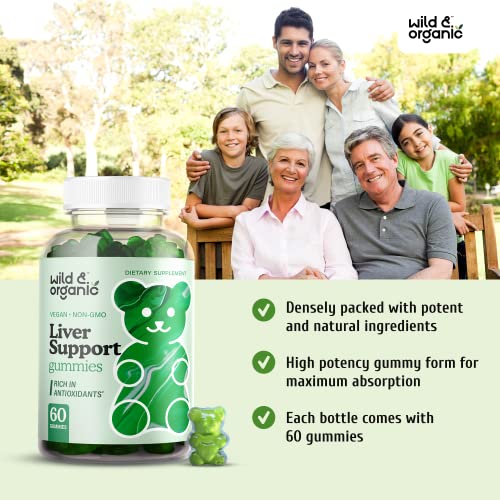 Wild & Organic Liver Support Gummies - Liver Cleanse Detox & Repa...