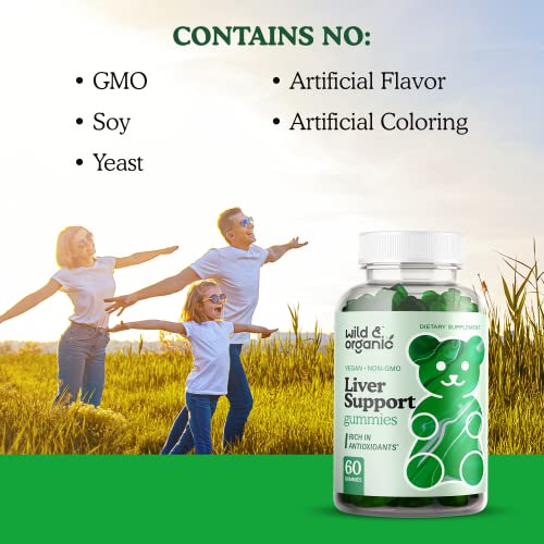 Wild & Organic Liver Support Gummies - Liver Cleanse Detox & Repa...