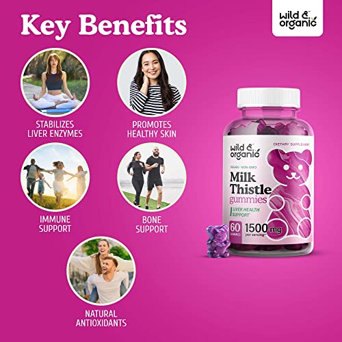 Wild & Organic Milk Thistle Gummies - Liver Cleanse & Repair Live...