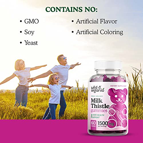 Wild & Organic Milk Thistle Gummies - Liver Cleanse & Repair Live...
