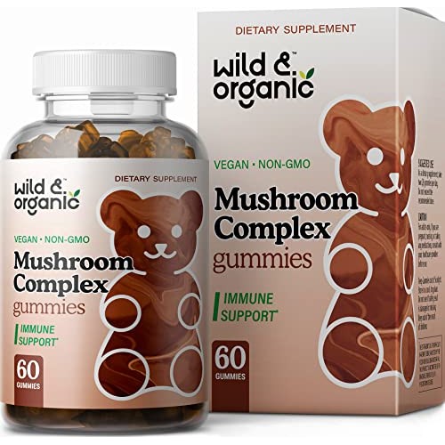 Wild & Organic Mushroom Gummies - Reishi, Chaga, Cordyceps, Maita...