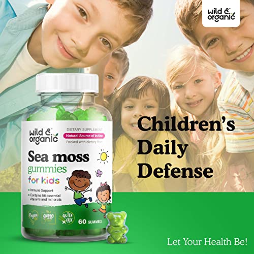 Wild & Organic Sea Moss Gummies for Kids - Vitamins & Iodine Rich...