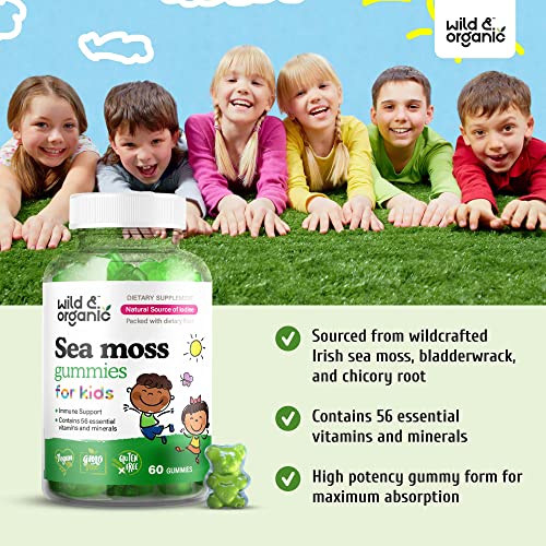 Wild & Organic Sea Moss Gummies for Kids - Vitamins & Iodine Rich...
