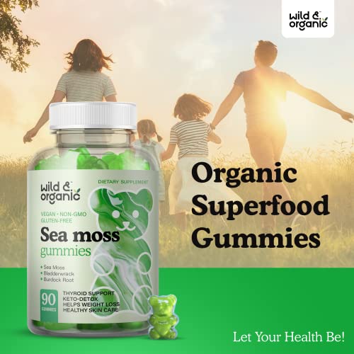 Wild & Organic Sea Moss Gummies Vegan - Superfood Wildcrafted Sea...