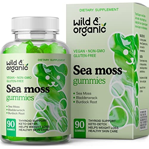 Wild & Organic Sea Moss Gummies Vegan - Superfood Wildcrafted Sea...