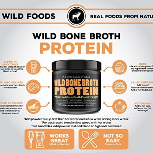 Bone Broth Protein Powder by Wild Foods | Non-GMO, Paleo, All-Nat...