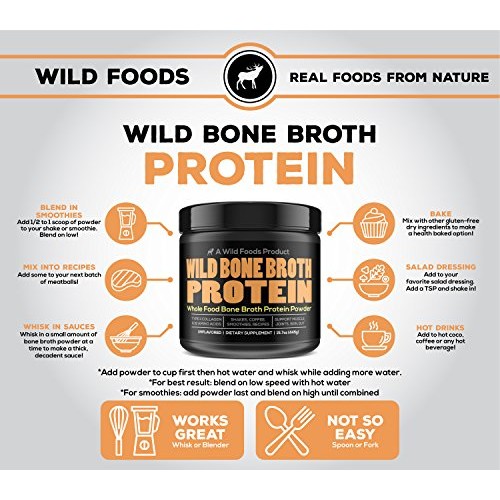 Bone Broth Protein Powder by Wild Foods | Non-GMO, Paleo, All-Nat...