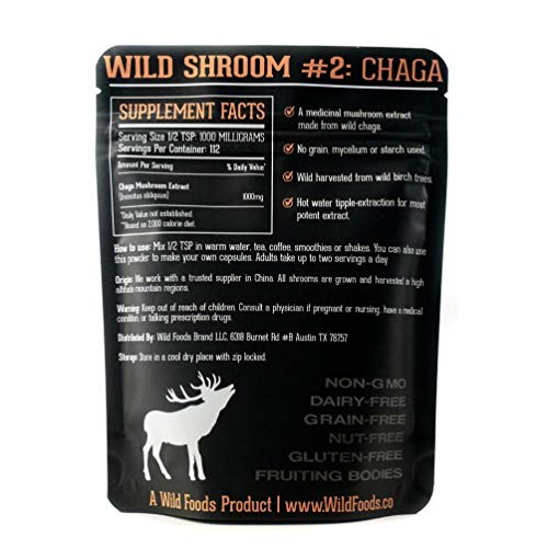 Wild Chaga Mushroom Extract Powder - Daily Immune System Support ...