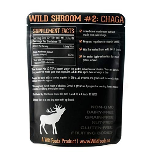 Wild Chaga Mushroom Extract Powder - Daily Immune System Support ...