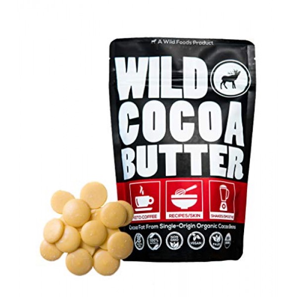 Wild Foods Cocoa Butter Wafers - Unrefined, Food Grade, Plant-Bas...