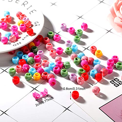 100 Pieces Mini Hair Claw Clips Colorful Bead Hair Pins Clamps Sm...
