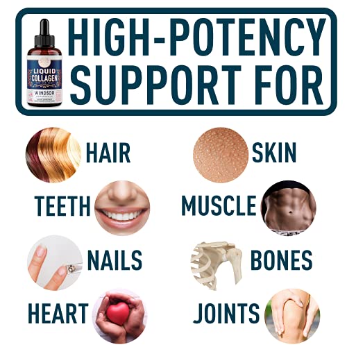 Concentrated Liquid Collagen Peptides Supplement - Hair, Skin, Na...