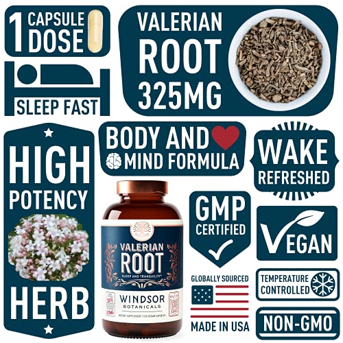 Valerian Root Extract Capsules Supplement - Windsor Botanicals Ma...