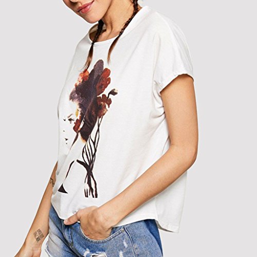 WM & MW T-Shirt for Women Fashion Tops Short Sleeve O-Neck Graphi...