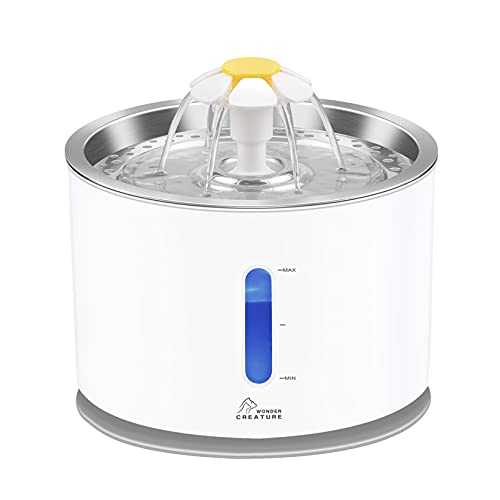Wonder Creature Cat Water Fountain Stainless Steel, 81oz/2.4L Cat...