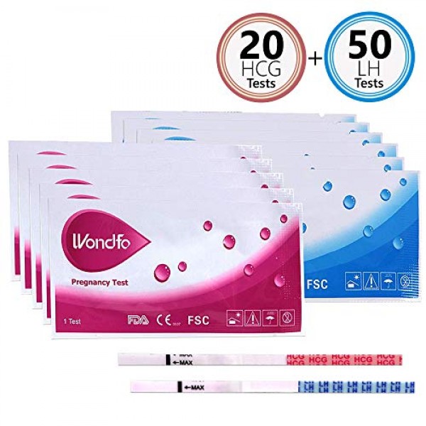Wondfo 50 Ovulation Test Strips and 20 Pregnancy Test Strips Kit ...