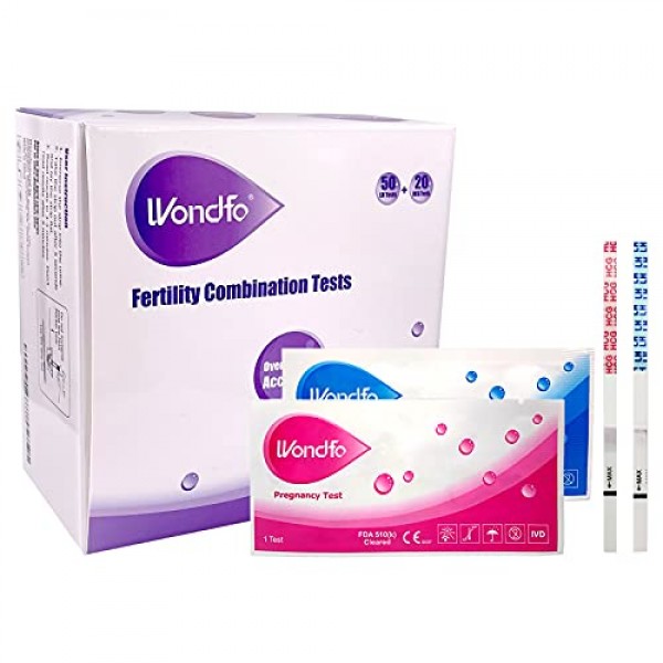 Wondfo 50 Ovulation Test Strips and 20 Pregnancy Test Strips Kit ...
