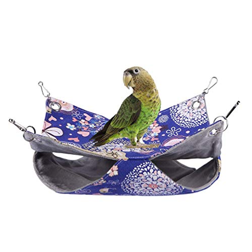 Bird Double Hammock Warm Nest Bed for Parrot Budgie Parakeet Cock...