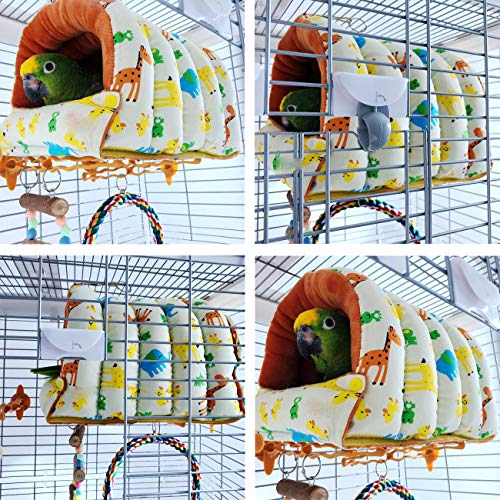 Bird Nest House Winter Warm Hammock Happy Hut Cave Bed for Parrot...