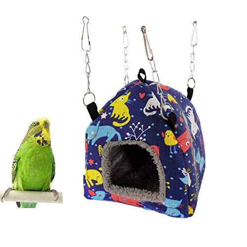 Bird Plush Hammock Parrot Hanging Snuggle Cave Happy Hut Tent for...