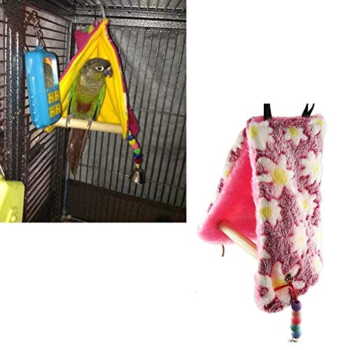 Bird Plush Perch Tent Winter Warm Triangle Hammock Nest Bed for P...