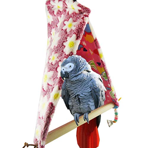 Bird Plush Perch Tent Winter Warm Triangle Hammock Nest Bed for P...