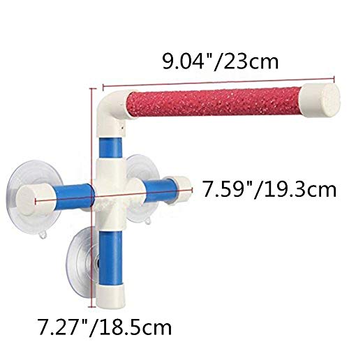 Bird Portable Suction Cup Shower Perch Window Wall Standing Platf...