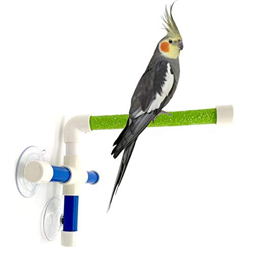 Bird Portable Suction Cup Shower Perch Window Wall Standing Platf...