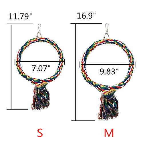 Bird Rope Swing Colorful Perch Climbing Toy for Parrots Budgie Pa...
