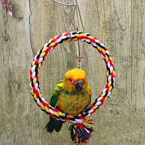 Bird Rope Swing Colorful Perch Climbing Toy for Parrots Budgie Pa...