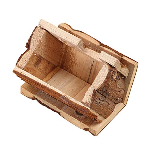 Hamster Wooden House with Chimney Small Pets Hideout for Dwarf Ha...