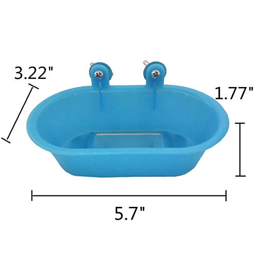 Wontee Bird Bath with Mirror Toy Fixable Parrot Bathroom Tub for ...