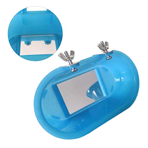 Wontee Bird Bath with Mirror Toy Fixable Parrot Bathroom Tub for ...