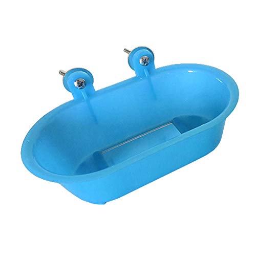 Wontee Bird Bath with Mirror Toy Fixable Parrot Bathroom Tub for ...