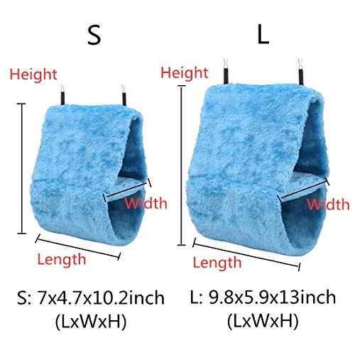 Wontee Bird Parrot Plush Hammock Dual Layer Nest Shed Bird Snuggl...