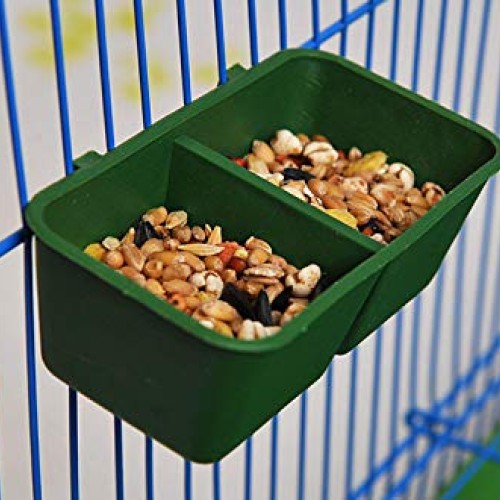 Wontee Bird Seed Food Feeding Cups Plastic Hanging Bowl for Poult...