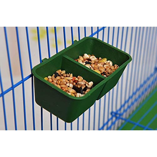 Wontee Bird Seed Food Feeding Cups Plastic Hanging Bowl for Poult...