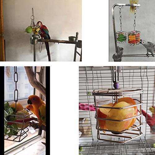 Wontee Bird Stainless Steel Foraging Feeder Parrot Hanging Feedin...