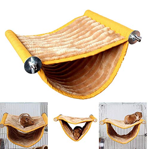 Wontee Hamster Plush Hammock Bird Hanging Bed Nest for Rat Squirr...