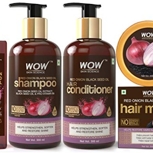 WOW Skin Science Onion Black Seed Oil Hair Care Ultimate 4 Kit S...