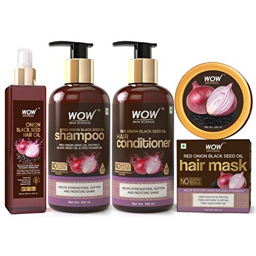 WOW Skin Science Onion Black Seed Oil Hair Care Ultimate 4 Kit S...