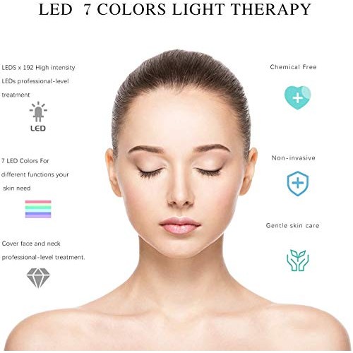 WQU LED 7 Colors Face Skin Care Mask 2021 New-Updated LED Therapy...